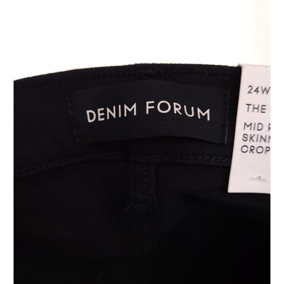 Aritzia Denim Forum The Nico Mid Rise Skinny Crop Jean Size 24 XS Black Stretch - Picture 14 of 16